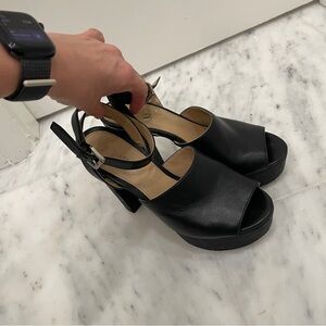 Michael Kors Black Heels with Ankle Strap and Open Toe